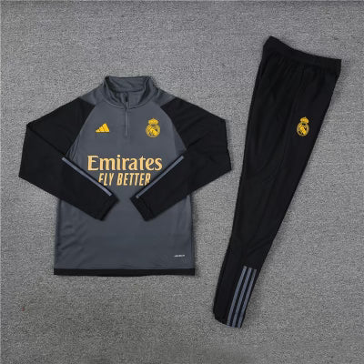 Black and grey Real Madrid suit